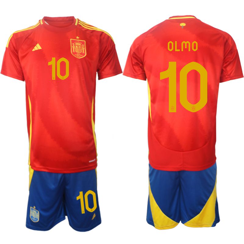 Men 2024-2025 Season Spain home red #10 Soccer Jersey->spain jersey->Soccer Country Jersey